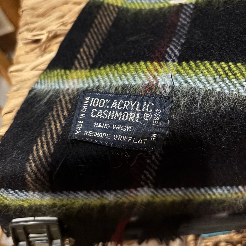 Black and Green burgundy Plaid Scarf